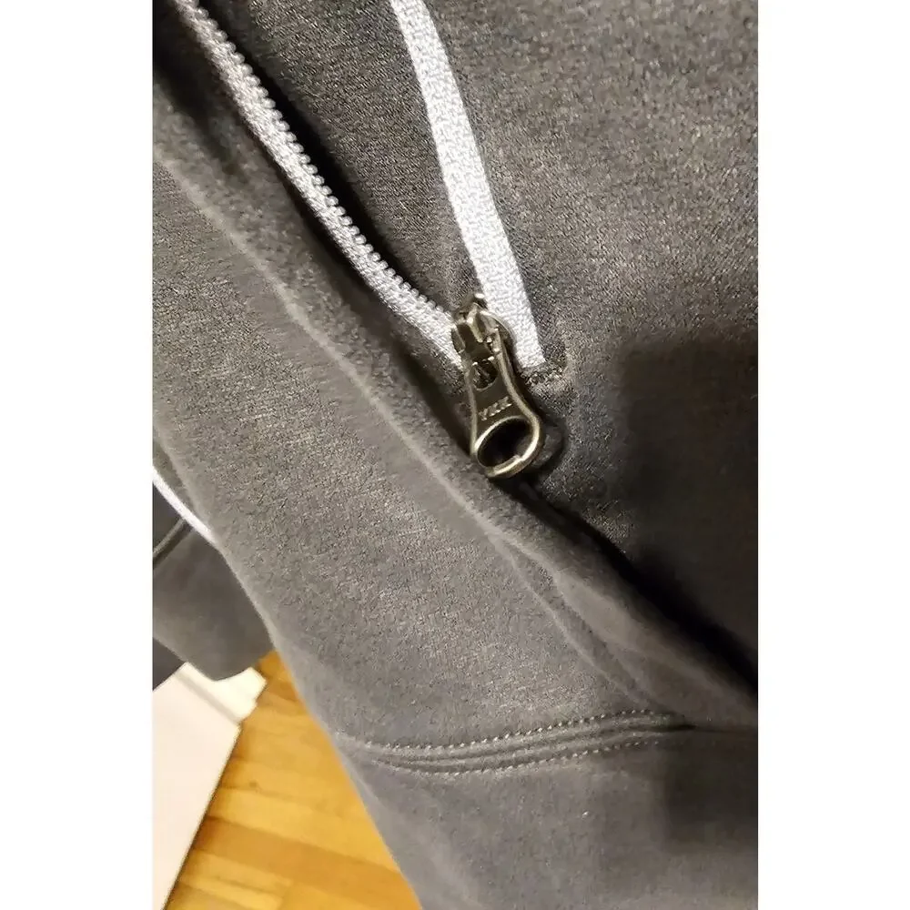 The North Face Men's Gray Fleece Full Zip Hoodie Jacket Size S Pockets Logo